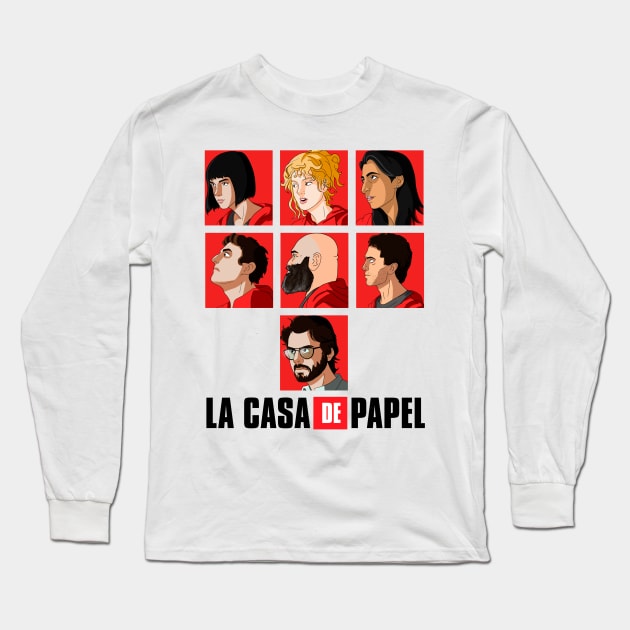 La casa de Papel crew Long Sleeve T-Shirt by wenderinf